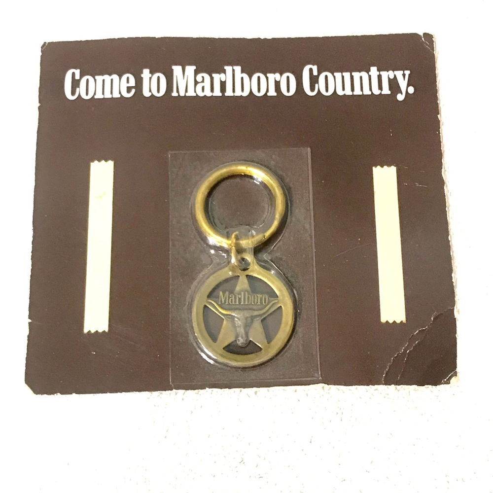 Vintage 1984 Marlboro Brass Keychain